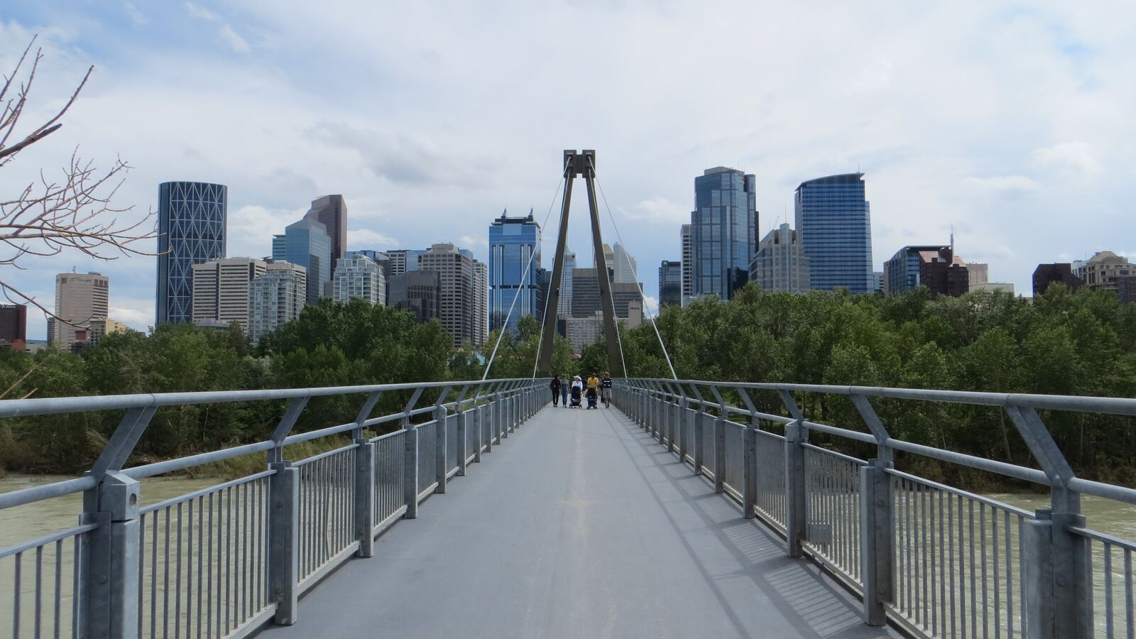 Downtown Calgary skyline from the Bow River, a few kilometres from Grey Eagle Resort & Casino