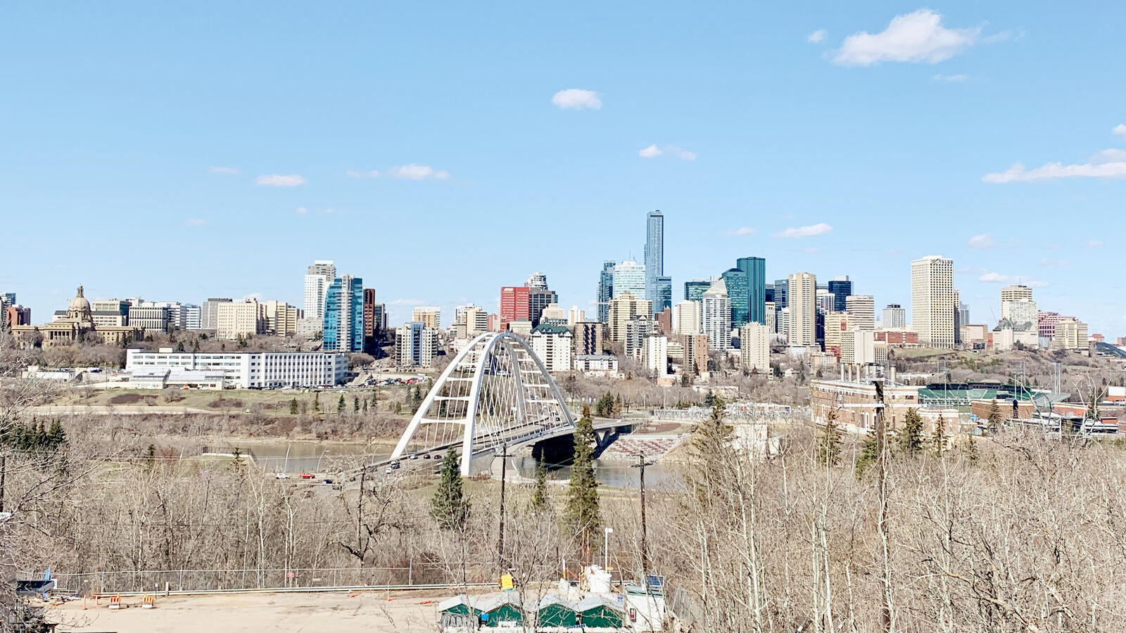 Downtown Edmonton skyline, about 20 minutes east of River Cree Resort & Casino